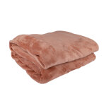 Plaid flanelle 125 x 150 cm rose cuit - mt - mondial tissus