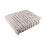 Plaid fourrure rayures gris 130 x 170 cm - mt - mondial tissus