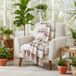 Plaid jet de canap beige 127x152cm - mt - mondial tissus