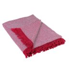 Plaid en laine mlang rouge 150x150cm - fils upcycls - linder - mondial tissus