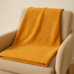 Plaid praline doux textur ocre 130x150cm - linder - mondial tissus