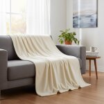 Plaid uni cru 125x150 cm - mt - mondial tissus