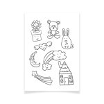 Planche de tatouages textiles dessins d'enfants - textile tattoo - mondial tissus