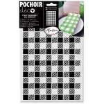 Pochoir dcoration imprim carreaux vichy 20x30cm - mondial tissus