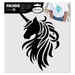 Pochoir textile licorne 28x28cm - aladine - mondial tissus