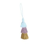 Pompon trio �cru rose jaune - mt - mondial tissus