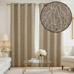 Rideau jacquard feuillage angleterre 140x250cm - mt - mondial tissus