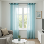 Voilage enzo bleu 140x240 cm - mt - mondial tissus