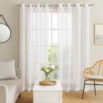 Rideau voilage uni blanc mmoire 140x240 cm - mt - mondial tissus