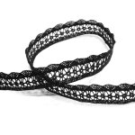Ruban dentelle 20 mm noir - mt - mondial tissus