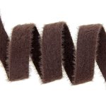 Ruban effet peluche doudou marron 25mm - mondial tissus