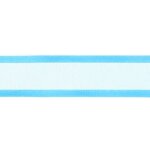 Ruban organza bord satin uni 16 mm azur - frou frou - mondial tissus