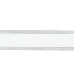 Ruban organza bord satin uni 16 mm gris perle - frou frou - mondial tissus