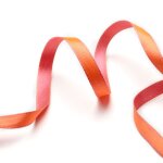 Ruban satin double face bicolore rose et orange 10 mm - frou frou - mondial tissus