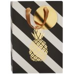 Sac cadeau petit format - ray� avec ananas dor� - mondial tissus