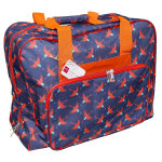 Sac machine  coudre bleu motif grues fd - mt - mondial tissus
