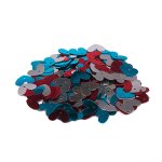 Sequin � coudre plat coeur turquoise rouge et argent - mt - mondial tissus