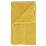 Serviette de toilette invit  broder jaune moutarde - mondial tissus