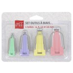 Set de 4 outils a biais 6 / 9 / 12 / 18mm mt - mt - mondial tissus