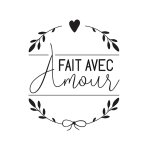 Tampon en bois rond inscription ; fait avec amour ; - bernette - mondial tissus Tampon en bois rond inscription ; fait avec amour ; - bernette - mondial tissus