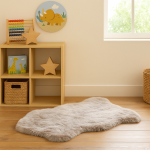 Tapis fausse fourrure 60 x 90 cm taupe - stof - mondial tissus