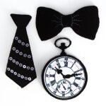 Thermocollant r�cr�atys cravate noeud papillon et montre - frou frou - mondial tissus