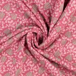 Tissu alpfleece floral rose - mondial tissus