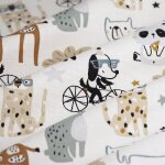 Tissu bachette bike ride �cru - mondial tissus
