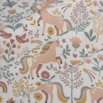 Tissu bachette licorne miroir rose blanc - mt - mondial tissus
