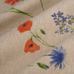 Tissu bachette linen look fleurs alpines - mt - mondial tissus
