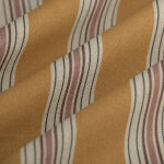 Tissu bachette linen look rayure cabine ocre - mt - mondial tissus