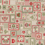 Tissu bachette linenlook patchwork montagne - mondial tissus