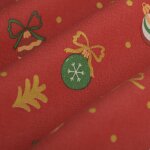 Tissu bachette de nol noeud dcoration rouge - mt - mondial tissus