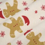 Tissu bachette de nol pain d'pice bonnet cru - mt - mondial tissus