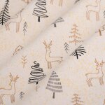 Tissu bachette de nol sapin renne pur or noir - mt - mondial tissus