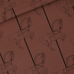 Tissu  ; carousel horse ; french terry sweat brun carrousel - see you at six - see you at six - mondial ...