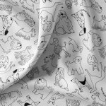 Tissu coton  colorier chien  gogo - domotex - mondial tissus