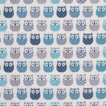 Cretonne enduite mini hiboux bleu - mondial tissus