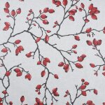 Tissu coton enduit rosier rouge - mondial tissus