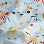 Tissu coton pais bleu clair cirque - mt - mondial tissus
