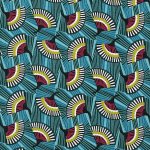 Tissu coton ventails bleu - mondial tissus