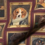 Tissu coton imprim digital cadres chiens multico - mondial tissus