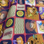 Tissu coton imprim� scooby - doo fa�on comics multico - mondial tissus
