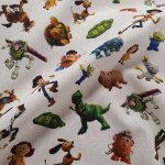 Tissu coton imprim� toy story �cru - mondial tissus