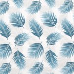 Tissu coton petites palmes bleues - mondial tissus