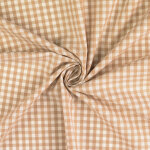 Tissu coton vichy carreaux beige - mondial tissus