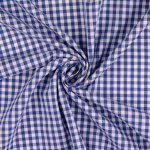 Tissu coton vichy carreaux bleu - mondial tissus