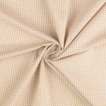 Tissu coton vichy petits carreaux beige - mondial tissus