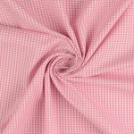 Tissu coton vichy petits carreaux rose - mondial tissus