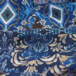 Tissu cr�pe polyester lourd patchwork indien bleu - mt - mondial tissus